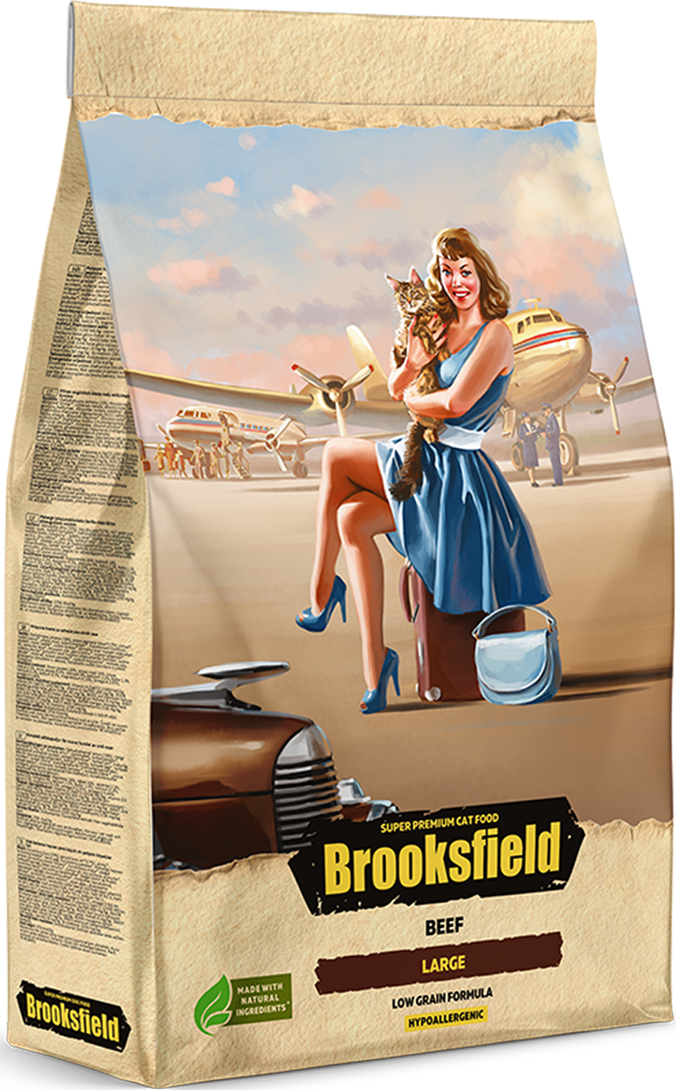Сухой корм для взрослых кошек Brooksfield Adult Cat говядина и рис
