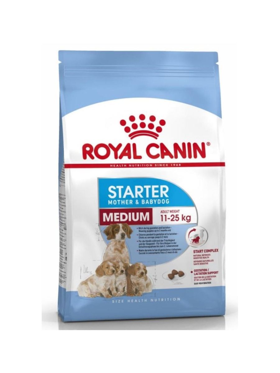 Сухой корм для щенков средних пород, беременных и кормящих собак Royal Canin  Medium Starter Mother & babydog (Медиум стартер мазэ энд бэбидог) 4 кг  купить в Екатеринбурге | 29930400R0/3182550778725 | Заповедник