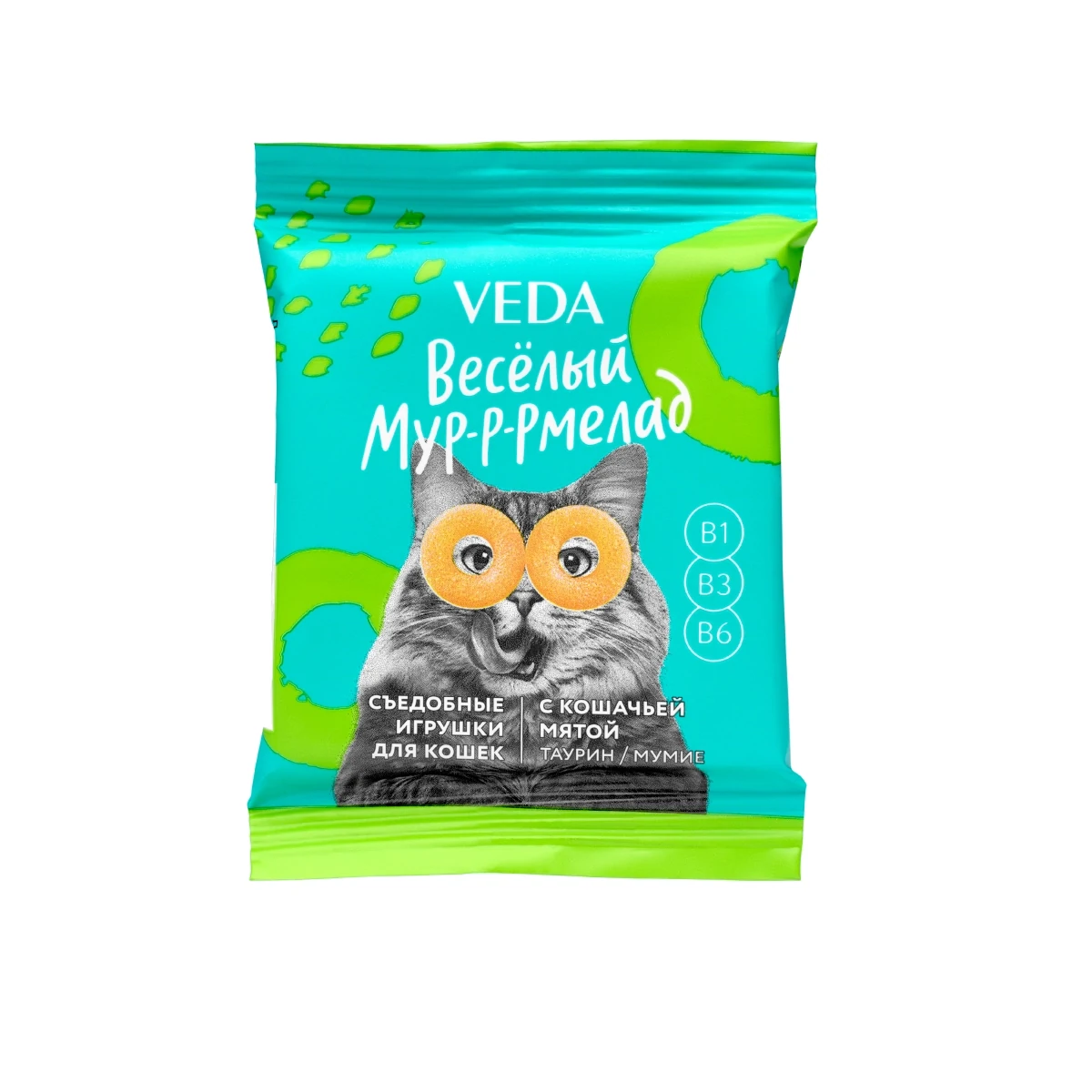 Лакомство для кошек Veda Весёлый Мур-р-рмелад с кошачьей мятой 6 г купить в  Саратове | /4605543005152 | Заповедник