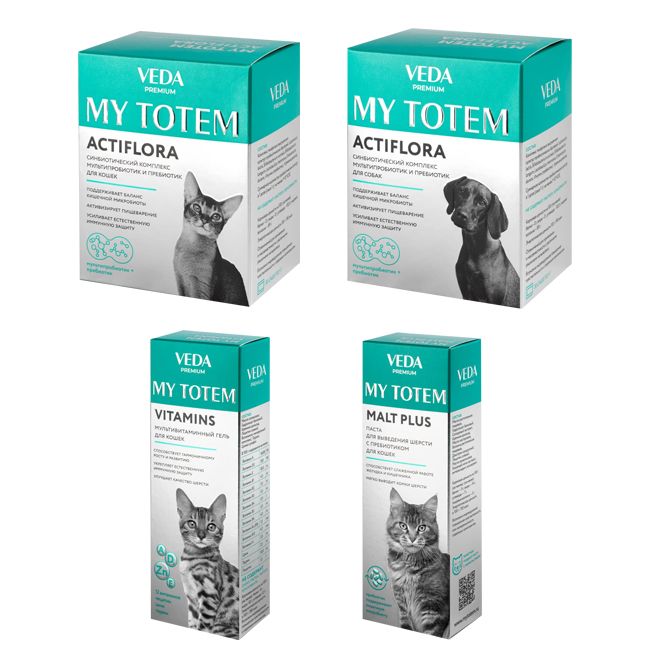 Veda my Totem ACTIFLORA синбиотический комплекс для кошек. My Totem ACTIFLORA синбиотический комплекс для кошек 30 1 г/ Veda новинка.