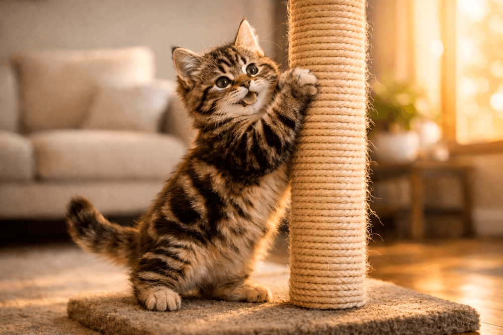 Как приучить котенка к когтеточке