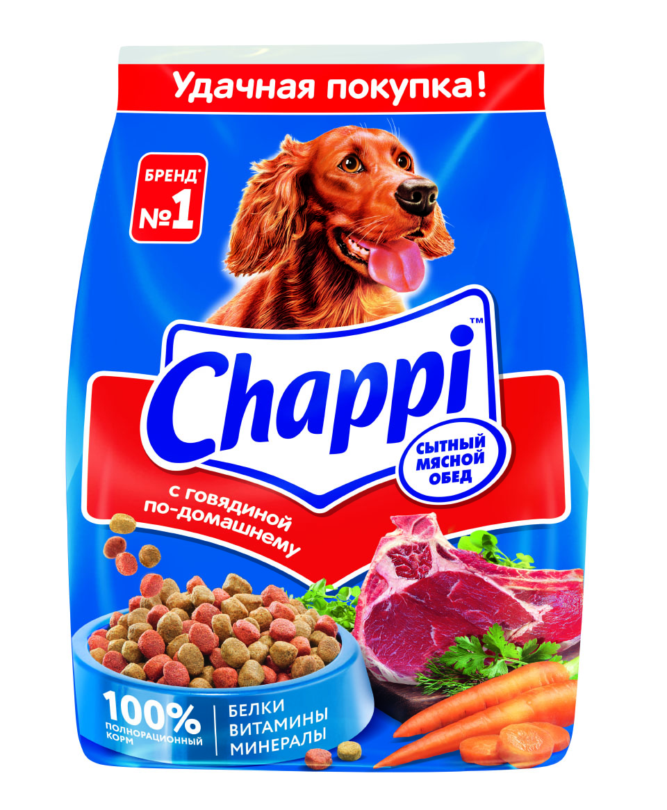 Сухой корм для собак Chappi «Сытный мясной обед. С говядиной по-домашнему»  600 г купить в Самаре | /5000159425476 | Заповедник