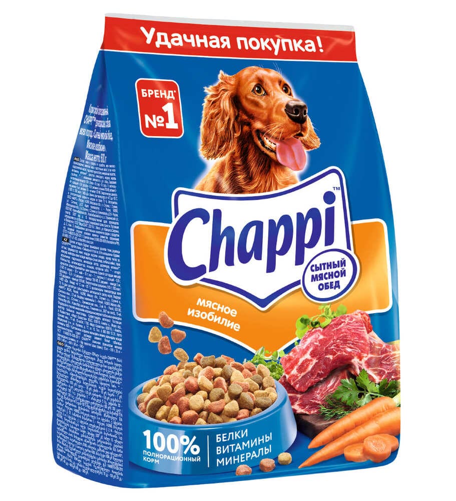 Сухой корм для собак Chappi «Сытный мясной обед. Мясное изобилие» 600 г  купить в Екатеринбурге | /5000159425513 | Заповедник
