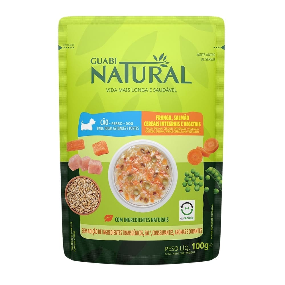 Влажный корм для собак Guabi Natural Курица, лосось, цельнозерновые злаки и  овощи 100 г купить в Тольятти | 917461/7896048918994 | Заповедник