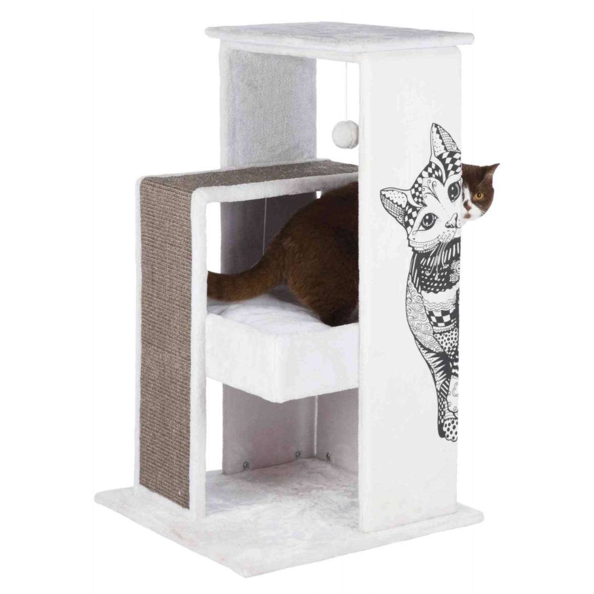 Домик чесалка для кошек. Trixie домик для кошки Giada, 112 см, чёрный/белый. Когтеточка kd066. Trixie для кошек игровой комплекс.