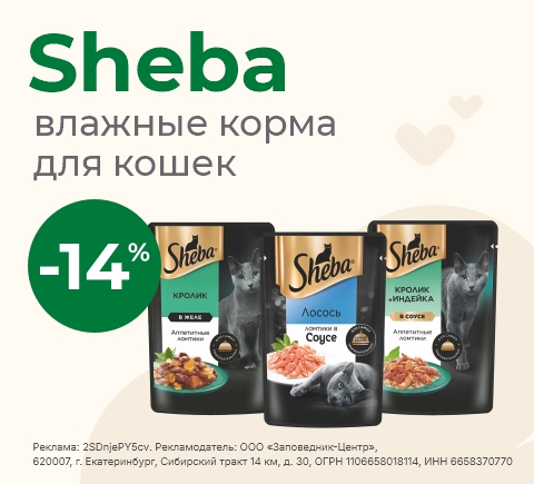 Влажные корма для кошек Sheba | Скидка 14%