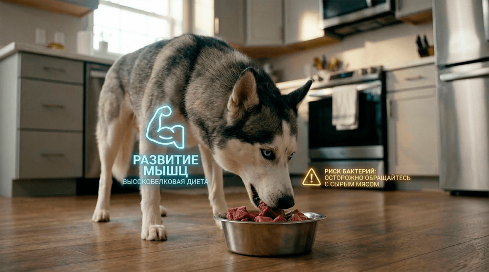 Можно ли собакам давать сырое мясо