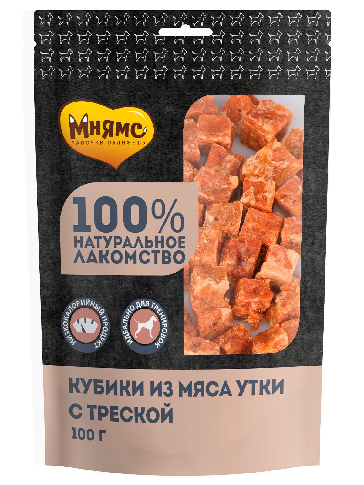 Лакомство для собак Мнямс кубики из мяса утки c треской 100 г купить в  Нижнем Новгороде | 703232/4610011703232 | Заповедник