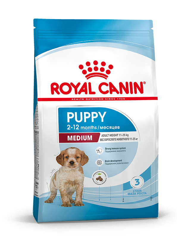 Сухой корм для щенков средних пород собак Royal Canin Medium Puppy (Медиум паппи)