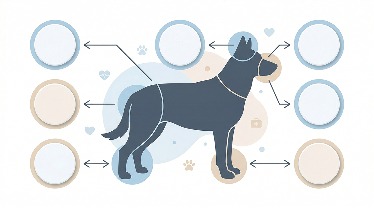 Инфографика локализации зуда у собак