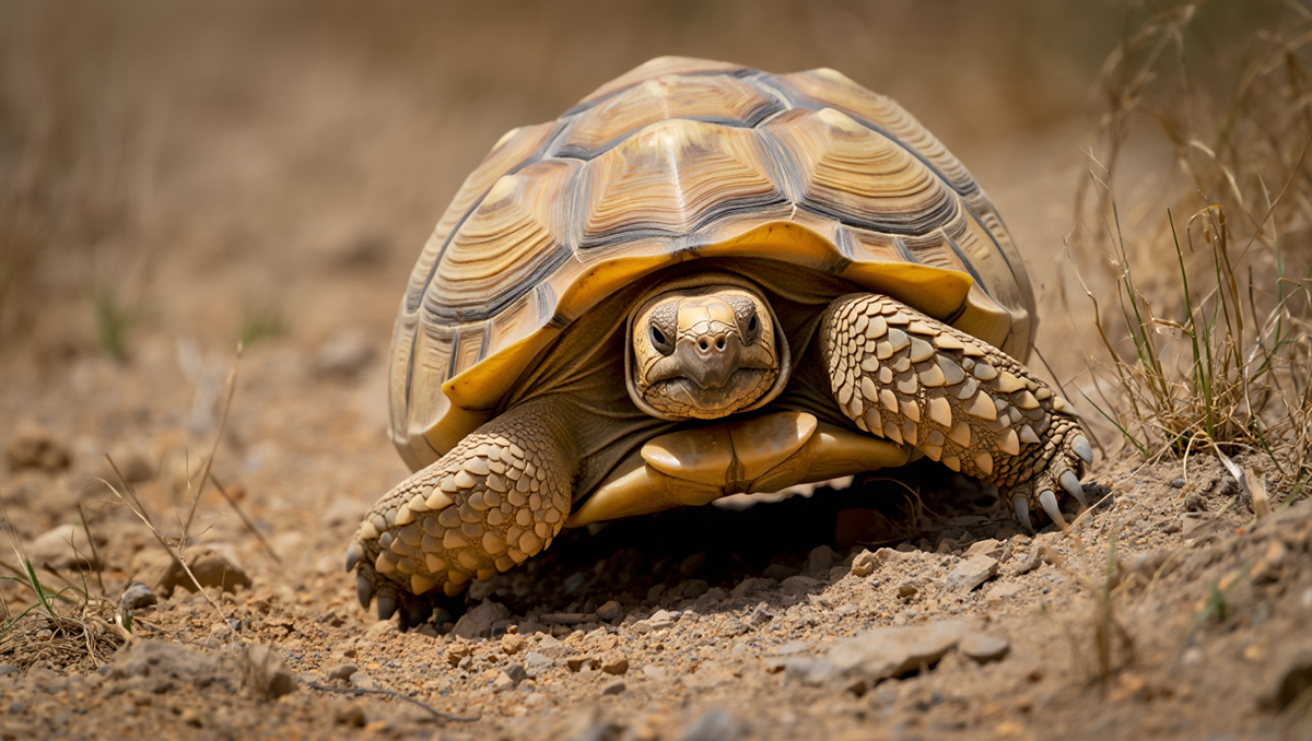Среднеазиатская сухопутная черепаха в естественной среде обитания