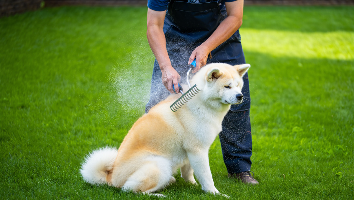 Уход за шерстью акита-ину во время линьки