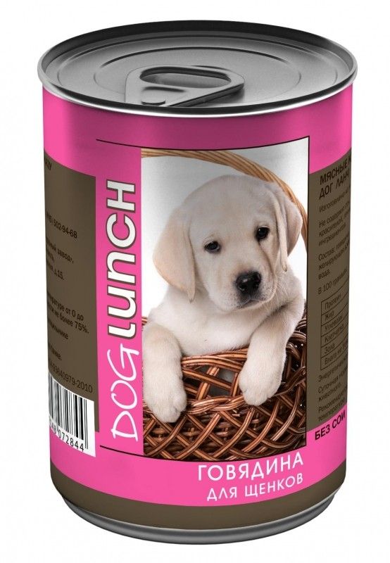 Консервы для щенков Дог Ланч Говядина в желе