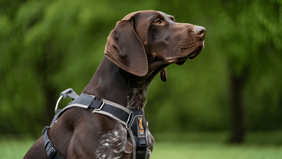 Правильно подобранная ездовая шлейка на собаке для безопасного бега.