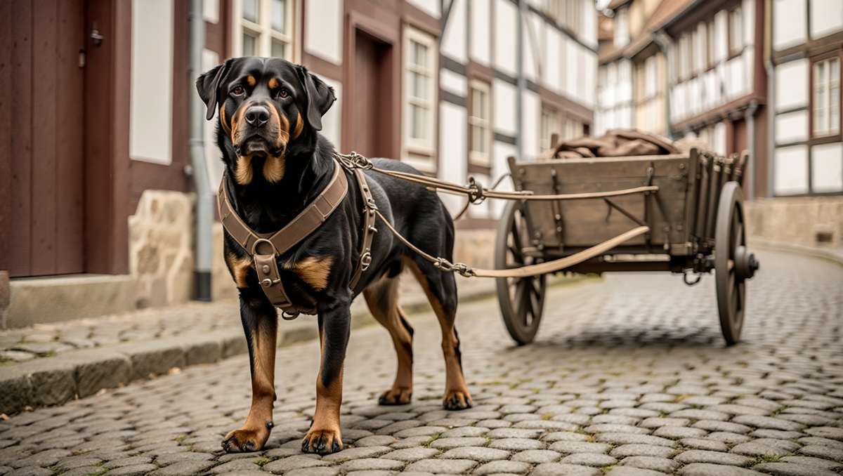 История породы ротвейлер: собака мясника из города Ротвайль с тележкой.