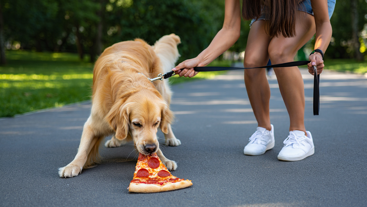 Как отучить собаку подбирать еду на улице