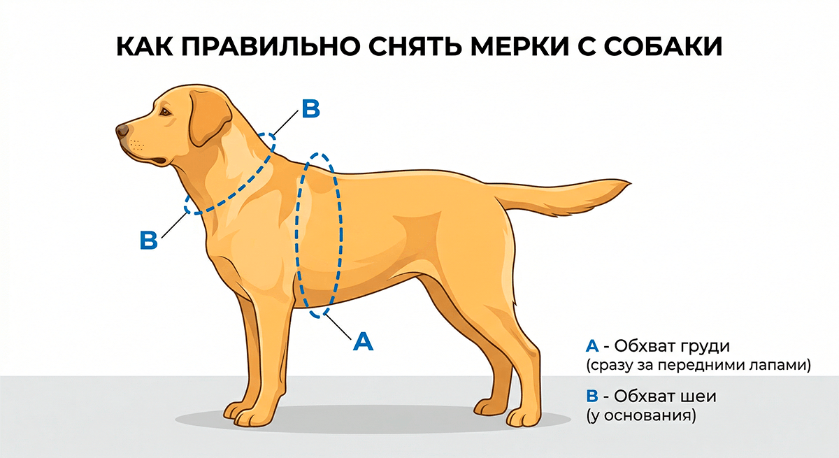 Как правильно измерить собаку для шлейки