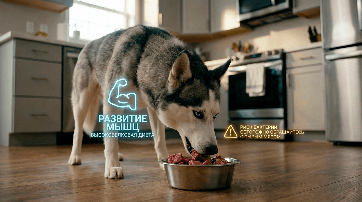 Можно ли собакам давать сырое мясо