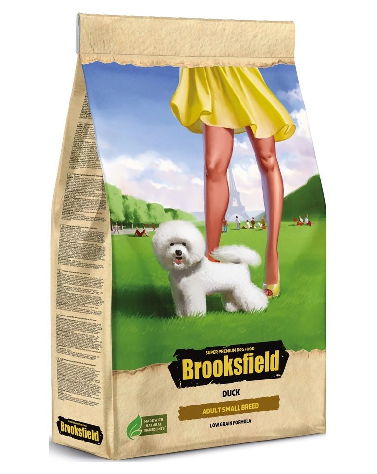 Сухой корм для взрослых собак мелких пород Brooksfield утка и рис