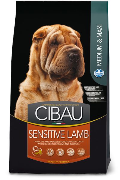 Сухой корм для взрослых собак средних и крупных пород с чувствительным пищеварением Cibau Sensitive Medium & Maxi Lamb c ягненком