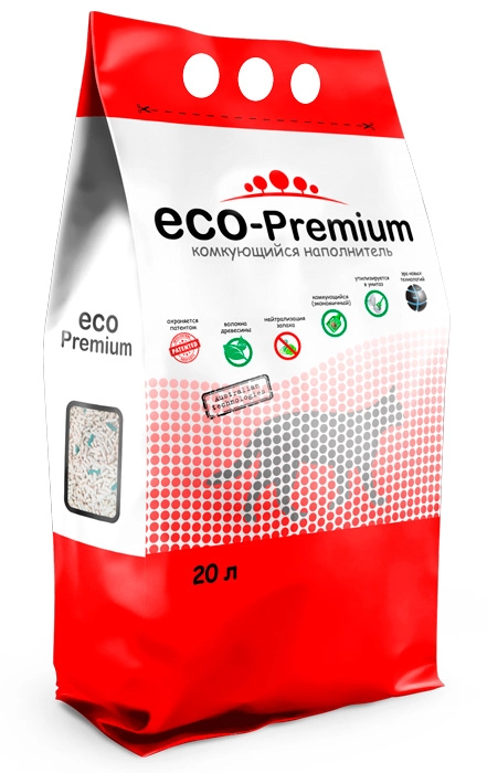 Наполнитель комкующийся древесный ECO Premium GREEN Сосна 7,6 кг 20 л