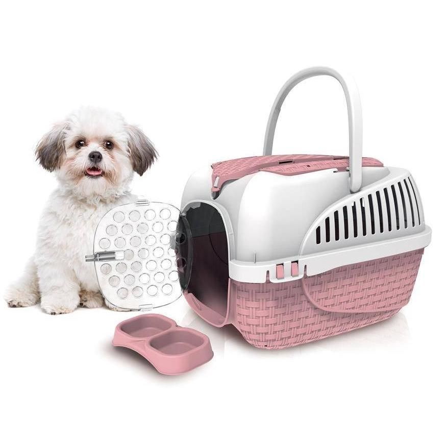 Превью Переноска BAMA PET KENNEL TOUR MAXI 59х38х37 см до 12 кг, розовая 