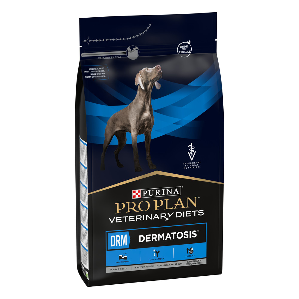 Превью Лечебный корм для собак Pro Plan Veterinary Diets DRM Dermatosis при дерматозах и выпадении шерсти 3 кг 6