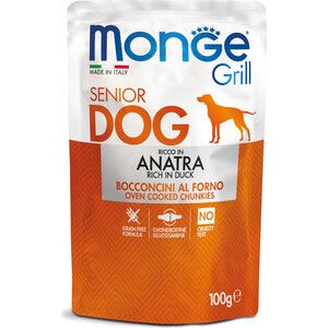 Превью Консервы для пожилых собак Monge Dog Grill SENIOR Pouch Утка 100 г 