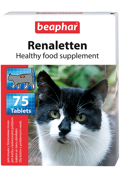 Пищевая добавка для кошек с проблемами почек Беафар Renaletten 75 шт. 