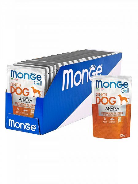 Превью Консервы для пожилых собак Monge Dog Grill SENIOR Pouch Утка 100 г 1