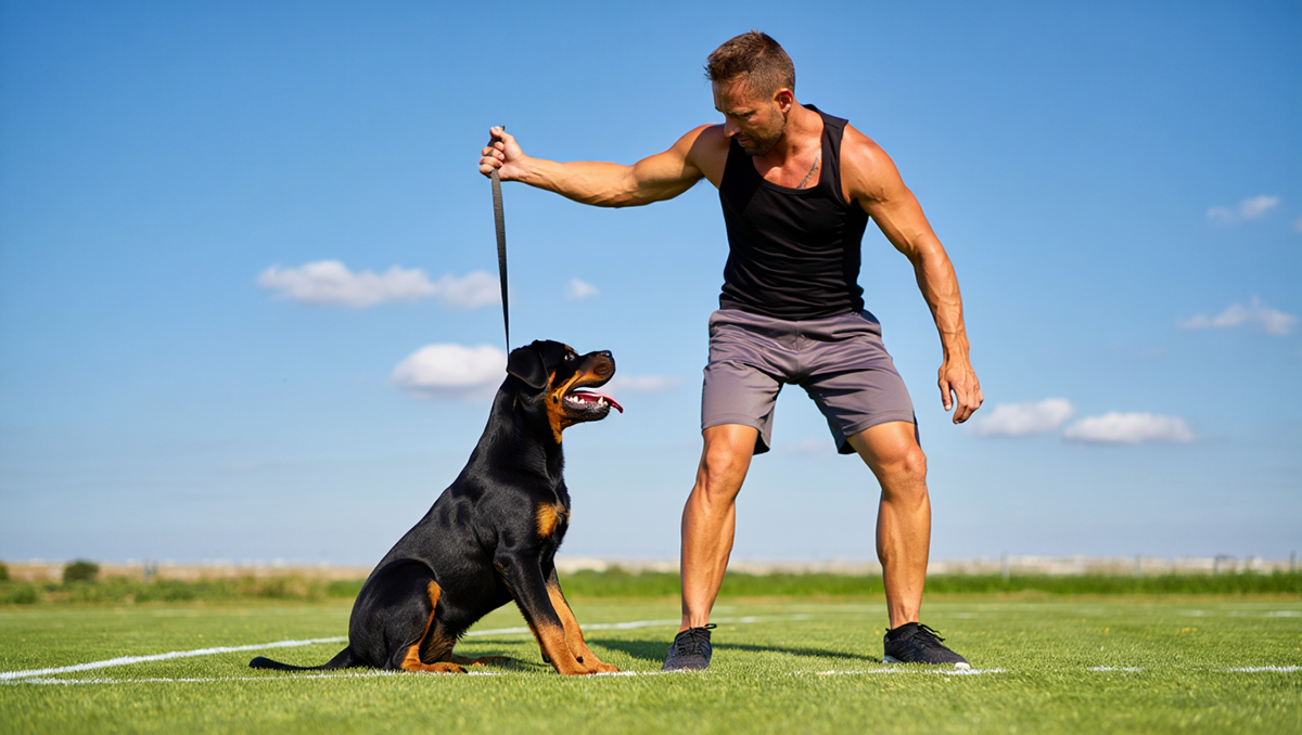 Дрессировка ротвейлера на послушание с хозяином