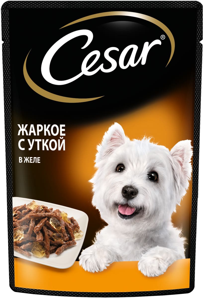 Влажный корм для взрослых собак Cesar жаркое с уткой в желе